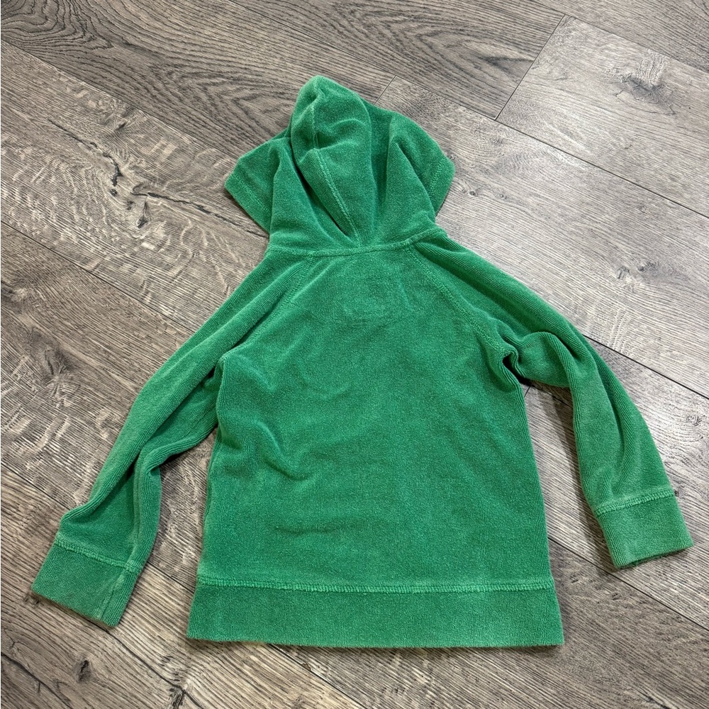 Mini Boden Green Terrycloth Zip Up Sweatshirt - Picture 2 of 4